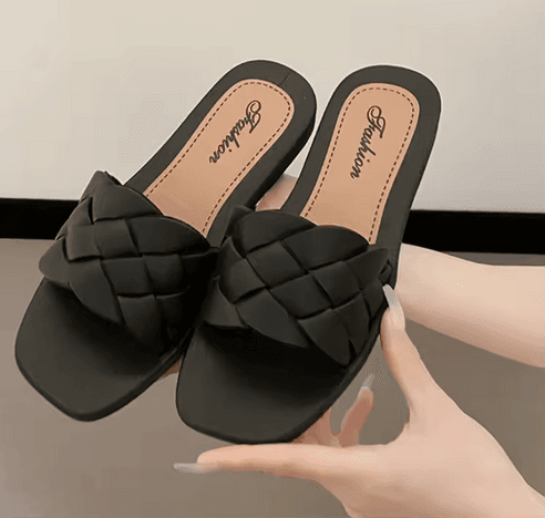 Soft-Sole Beach Flip-Flops — Black