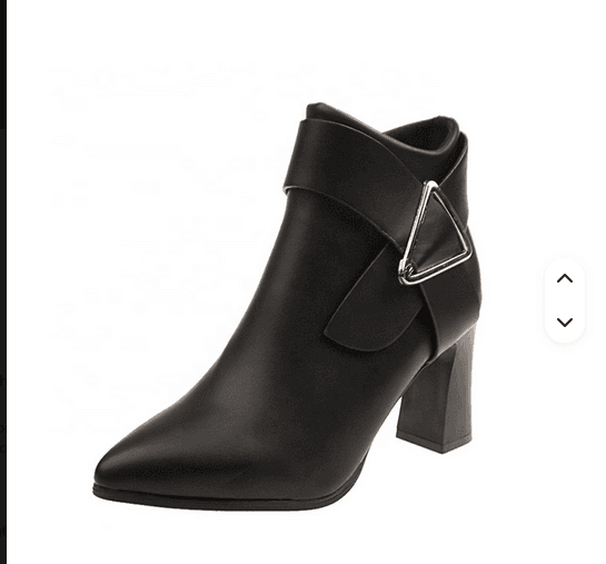 Pointed Buckle Boots — Black