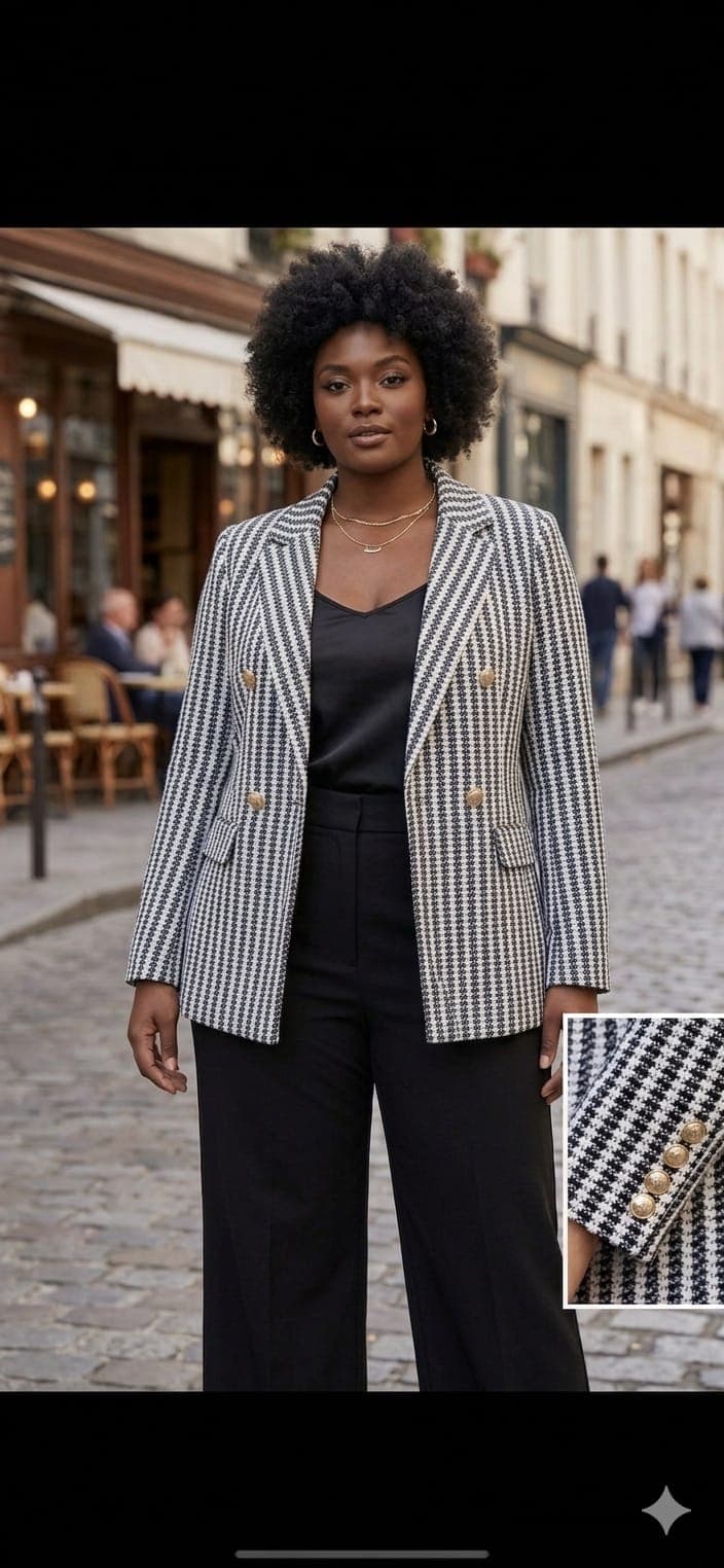 Classic Houndstooth Blazer